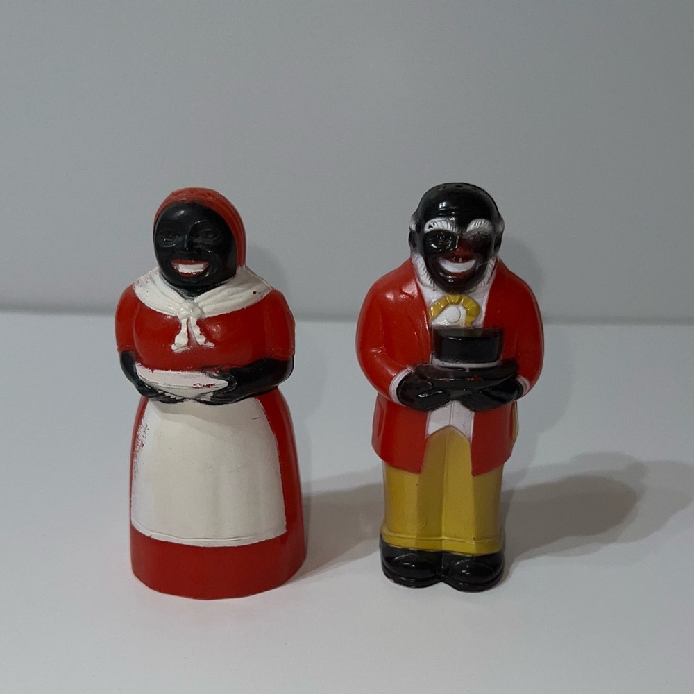 Vintage Black Americana F & F Mold & Die Works Salt & Pepper Shakers